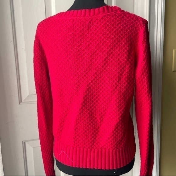 STUDIO Works Red Knit Cotton Sweater Size Petite Large - Picture 2 of 5
